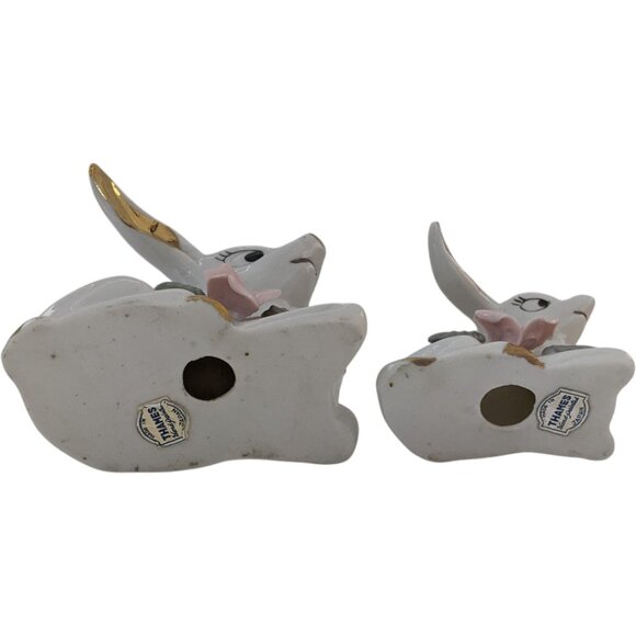 Thames Deer Figurines Set of 2 White Gold Tone Pink Mid Century Vtg Japan - Picture 7 of 16